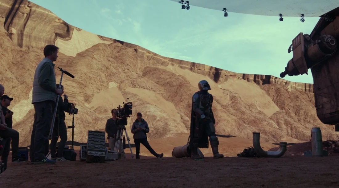 Visual for this record: The Mandalorian's LED volume replaced backdrops with pixels