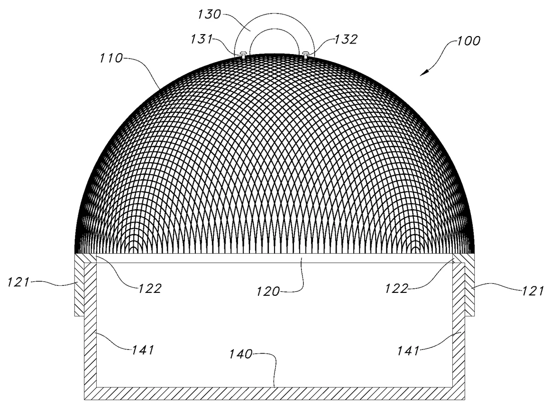 Visual for this record: A patent rotated a screen to fill a dome with light